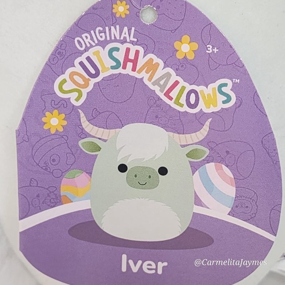 IVER 🐮 Mint Fuzzy Belly Highland Cow Original Squishmallows By Kellytoy NWT - Picture 6 of 10